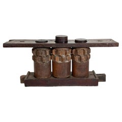 Wooden Console Made Of Sugar Cane Crusher Elements