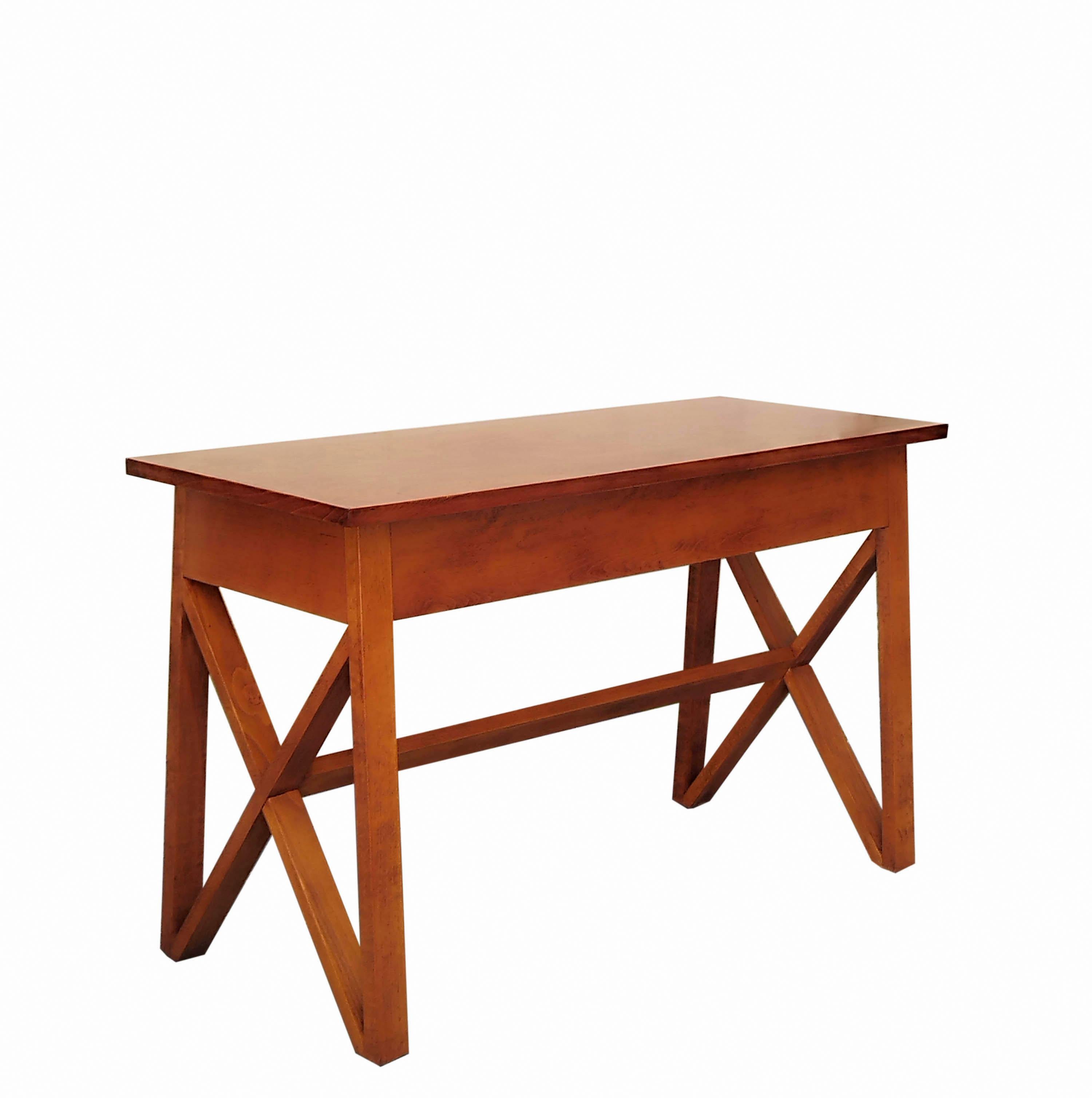 Walnut wood console table with liftable top and additional storage space for cutlery, books, magazines, etc.
