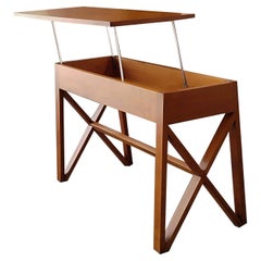 Konsolentisch aus Holz mit Lifting-Platte, Italien 1960er Jahre