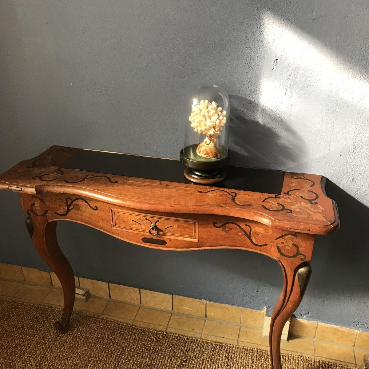 Legno Console in legno con vetro fumé in vendita