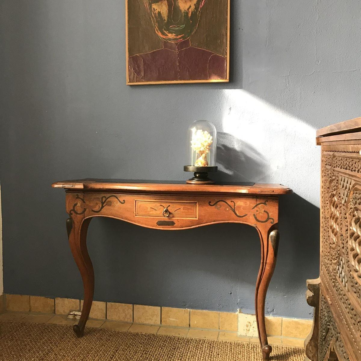 Console in legno con vetro fumé in vendita 2