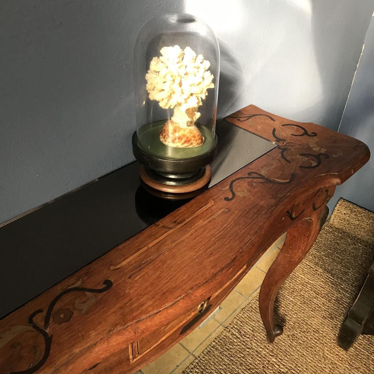 Console in legno con vetro fumé in vendita 3