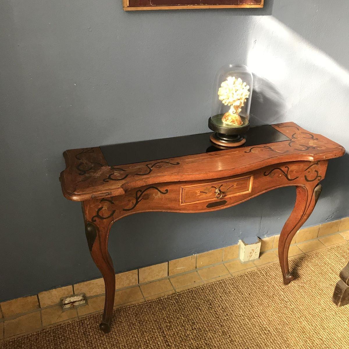 Console in legno con vetro fumé in vendita 4