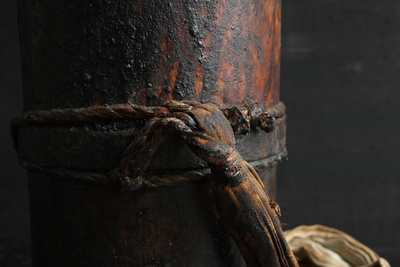 Wooden container used by old Japanese lacquer craftsmen/wall-hanging flower vase 8