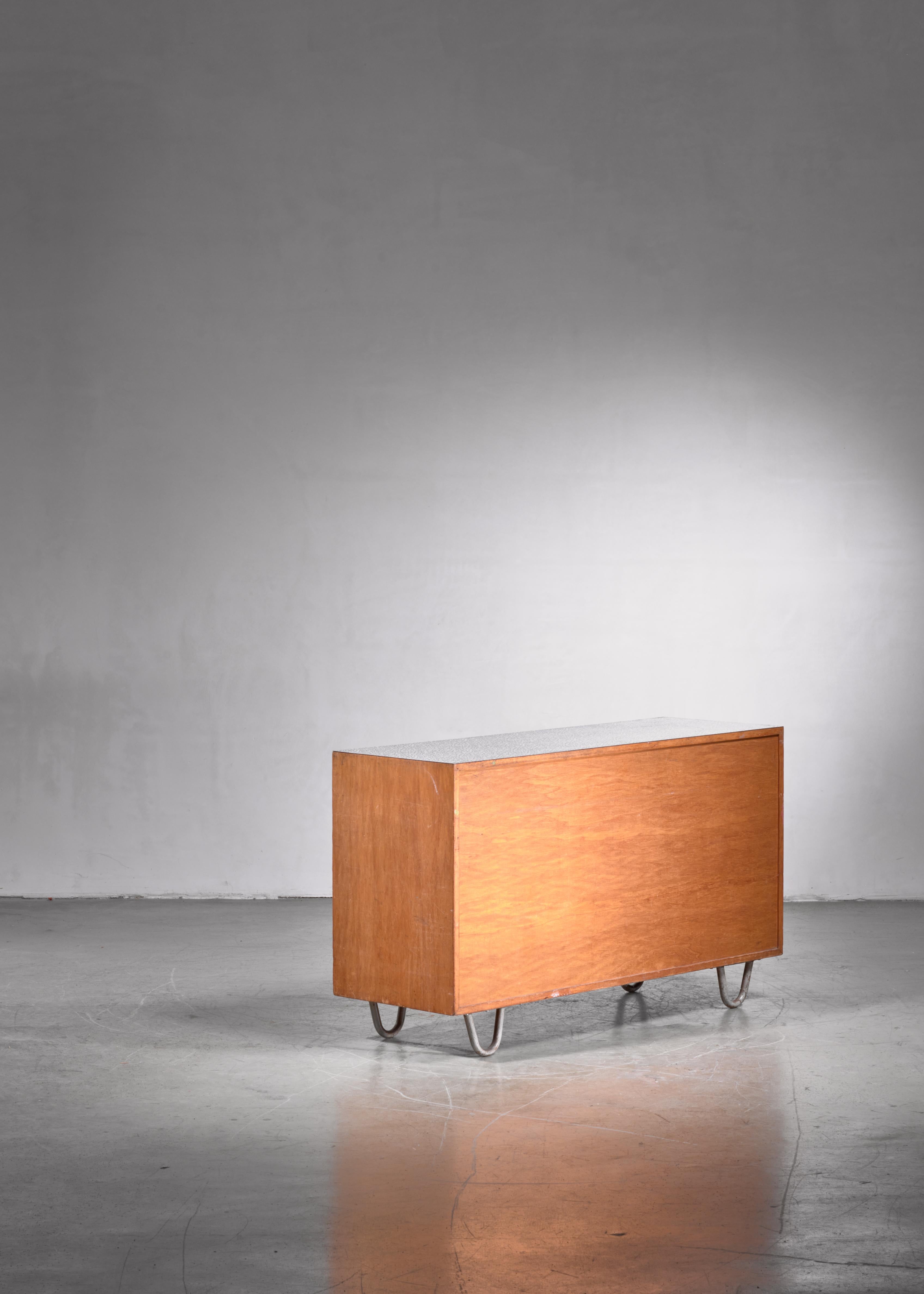 American Wooden Credenza with Six Shelves For Sale