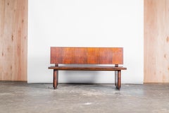 Wooden Curved Bench by Fergo Moveis, Mid-Century Modern Vintage