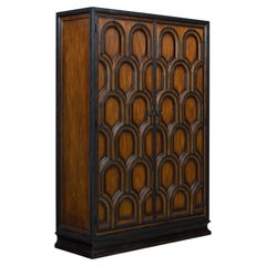 Wooden Deauville Armoire with Contrasting Iron Arches and Frame