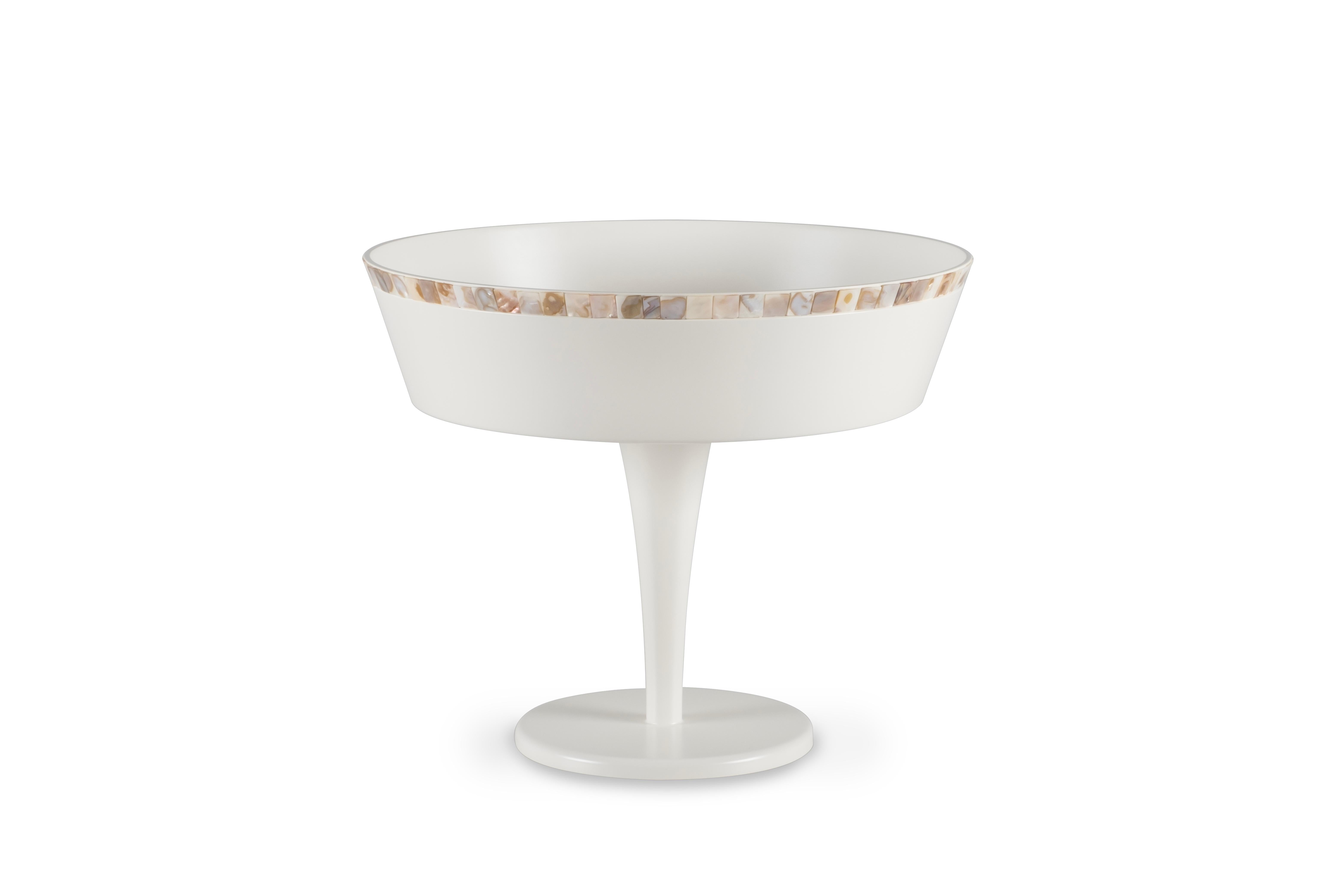 Wooden Decorative Bowl White Mosaic Tiles, Lusitanus Home Collection, Handcrafted in Portugal - Europe by Lusitanus Home.

This beautiful Decorative Bowl is lacquered in white cotton lacquer and has details in nacre mosaic applied by hand.

Not