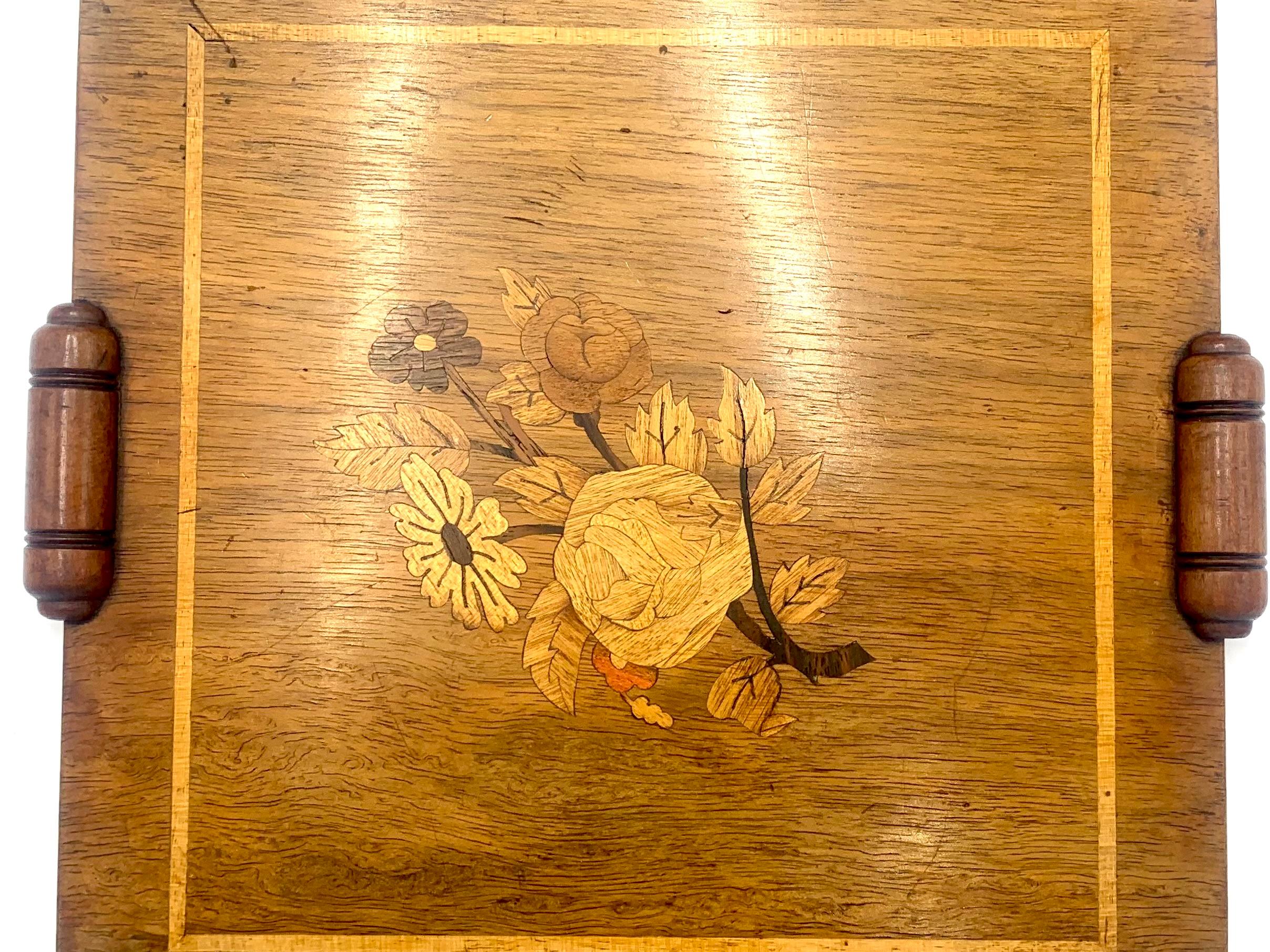 Wooden Decorative Box with Marquetry, 1930s In Good Condition In Chorzów, PL