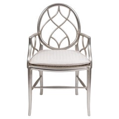 Silla de Comedor Decorativa de Madera con Reposabrazos, Asiento de Caña de Paja con Almohada de Asiento