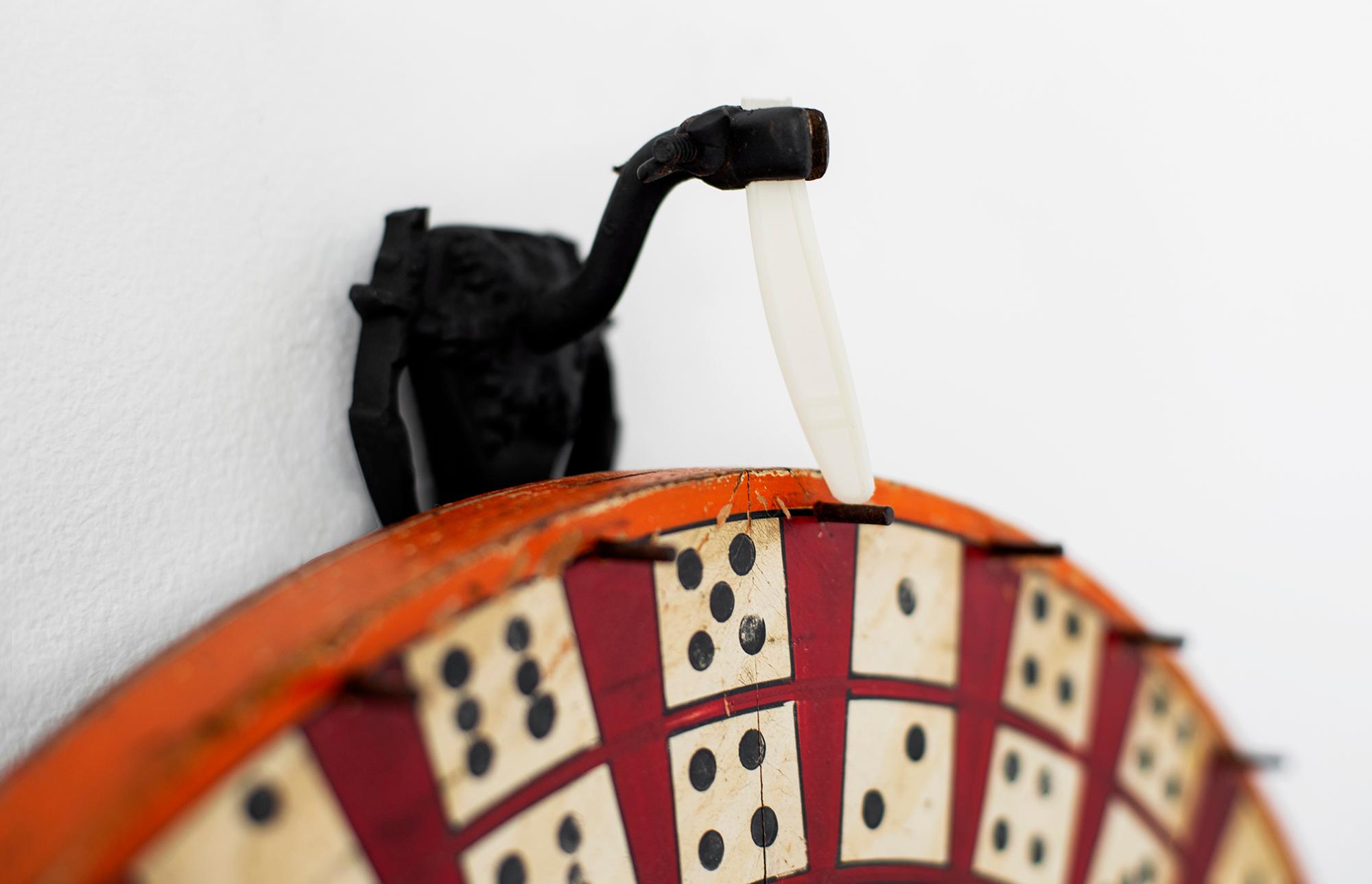 Wooden Dice Gambling Wheel In Good Condition In Beverly Hills, CA