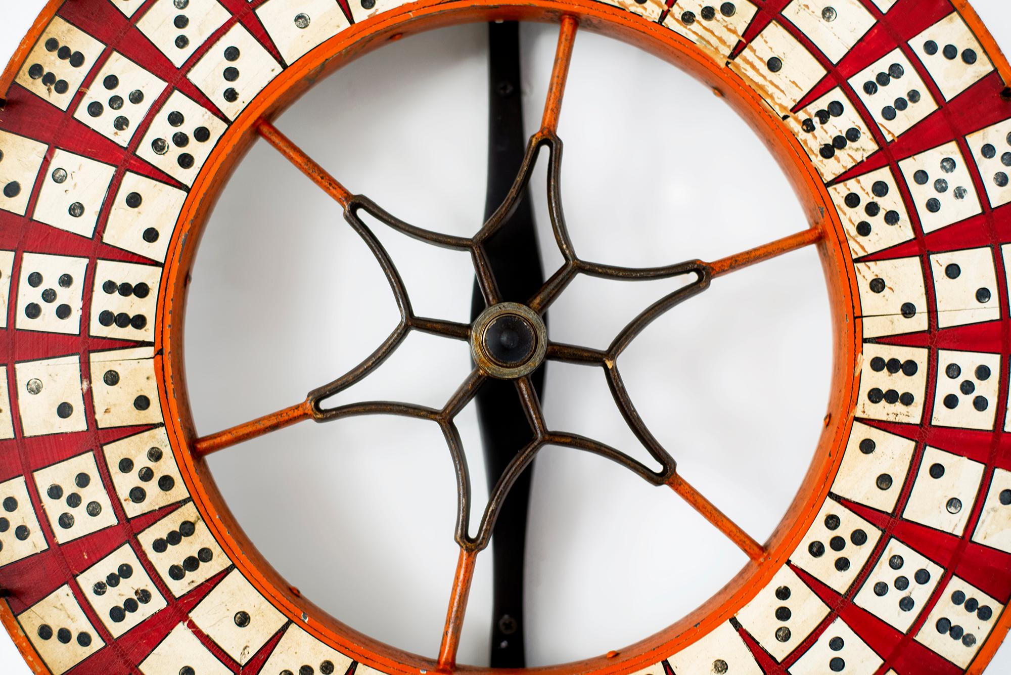 Mid-20th Century Wooden Dice Gambling Wheel