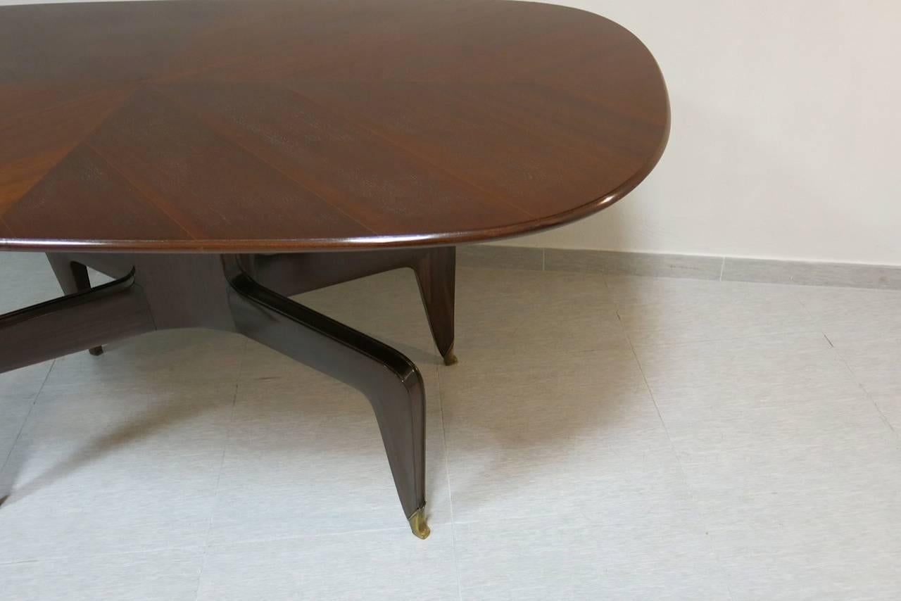 Italian Mid-Century Wooden Dining Room Table, Italy For Sale