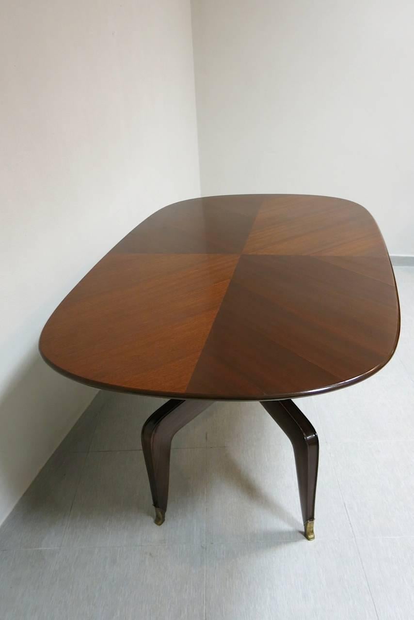 Mid-20th Century Mid-Century Wooden Dining Room Table, Italy For Sale