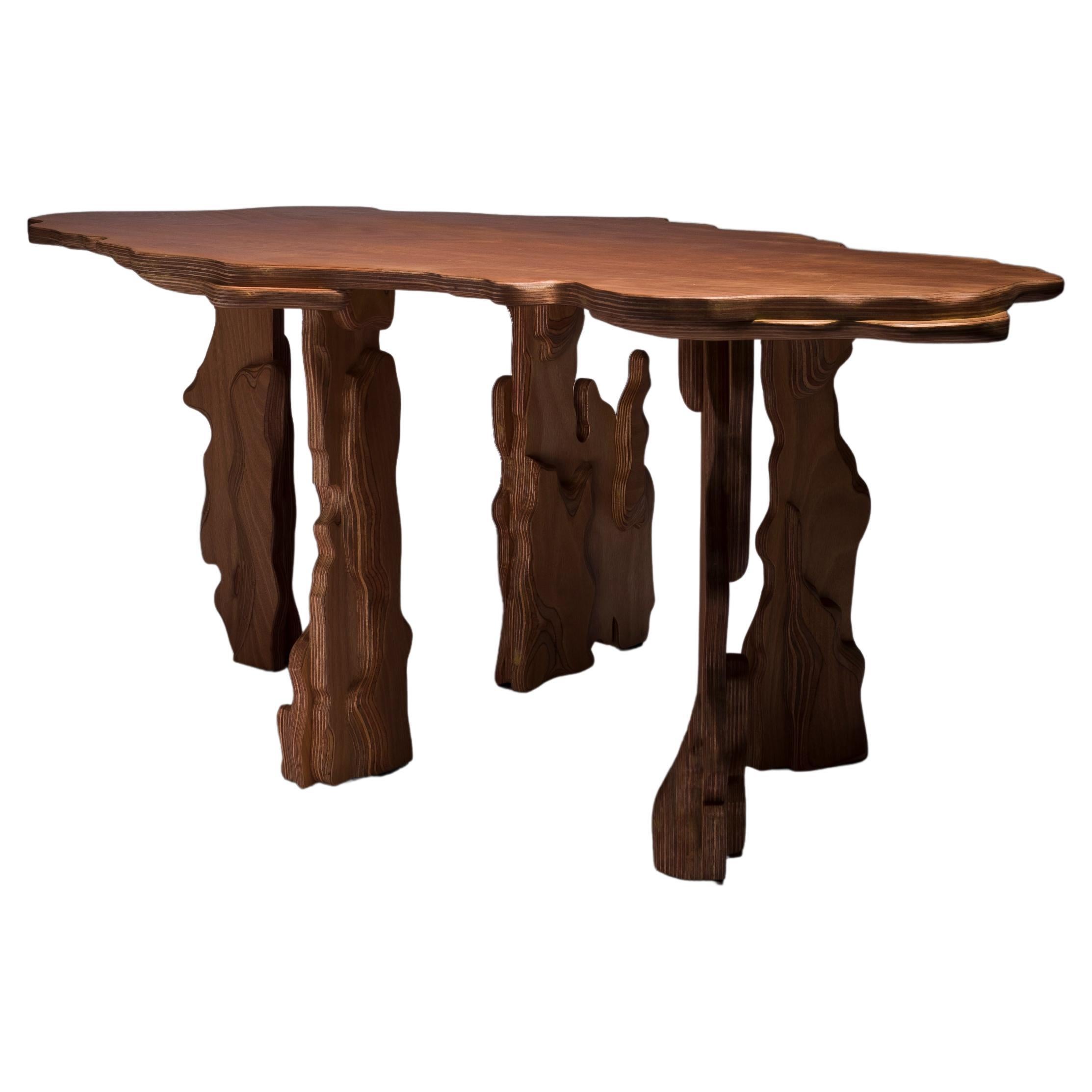 Wooden Dining Tabel by Studio Gert Wessels For Sale