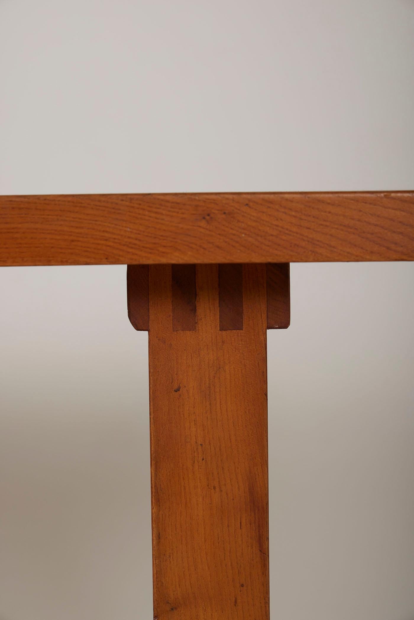 Wooden dining table by Pierre Chapo 6