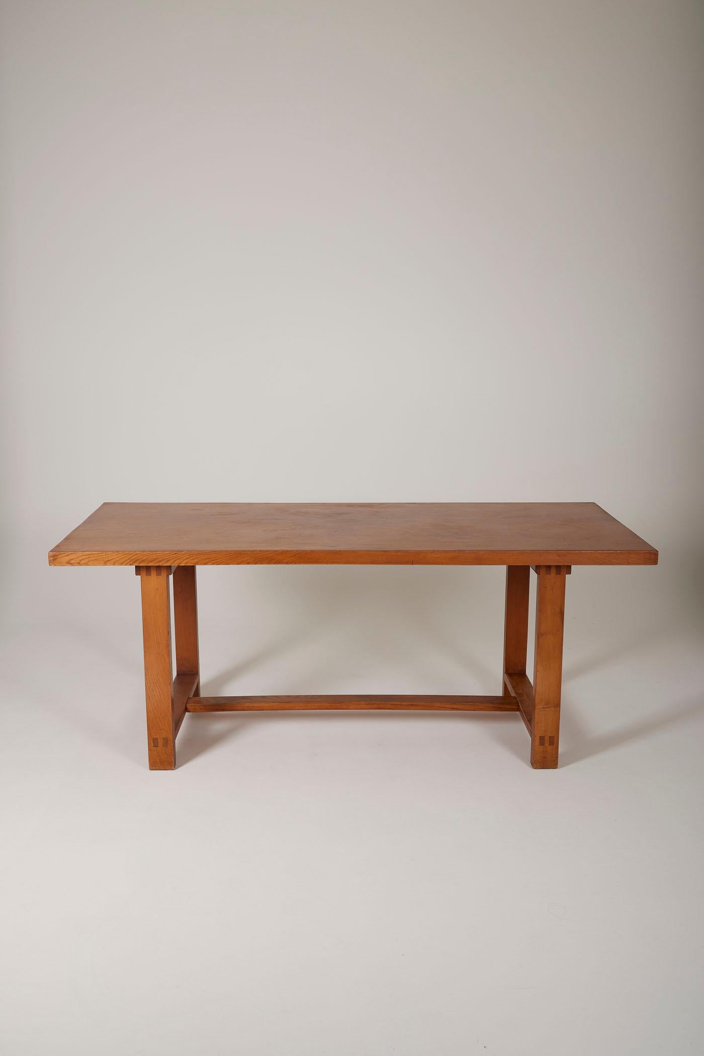 Wooden dining table by Pierre Chapo 2