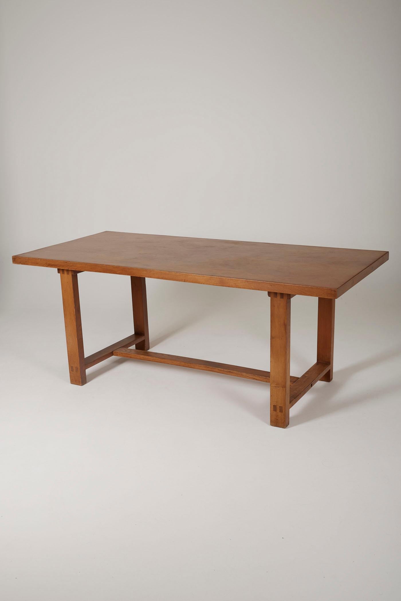 Wooden dining table by Pierre Chapo 3