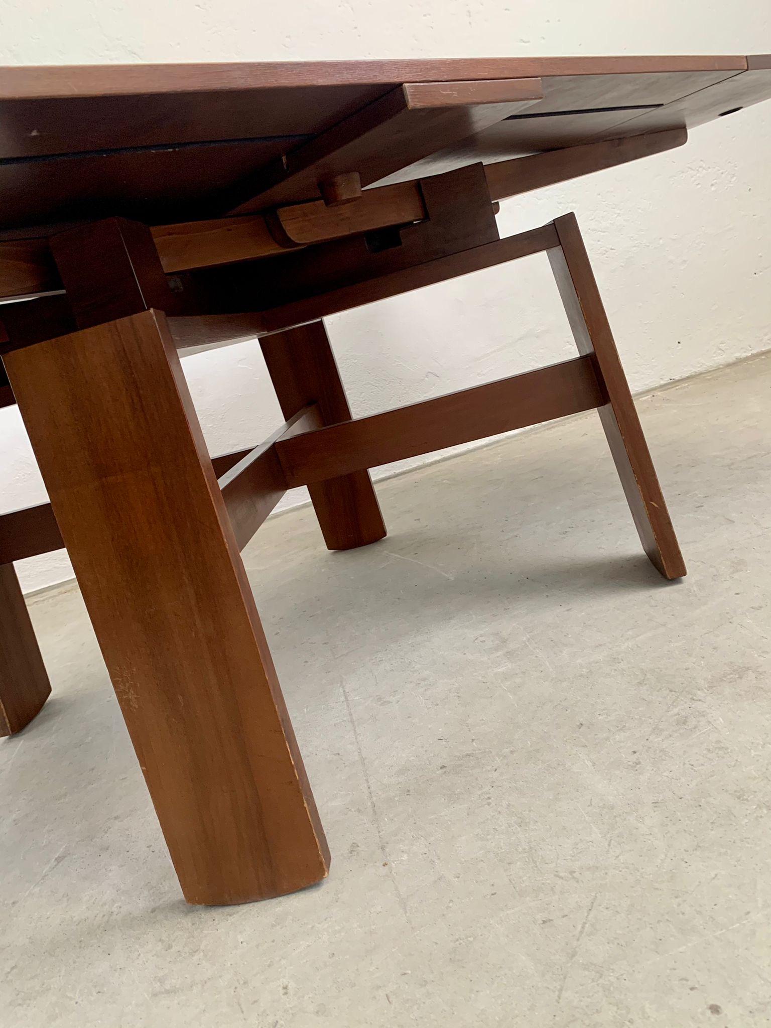 wooden dining table by Silvio Coppola for Bernini, Italy, 1964 For Sale 3