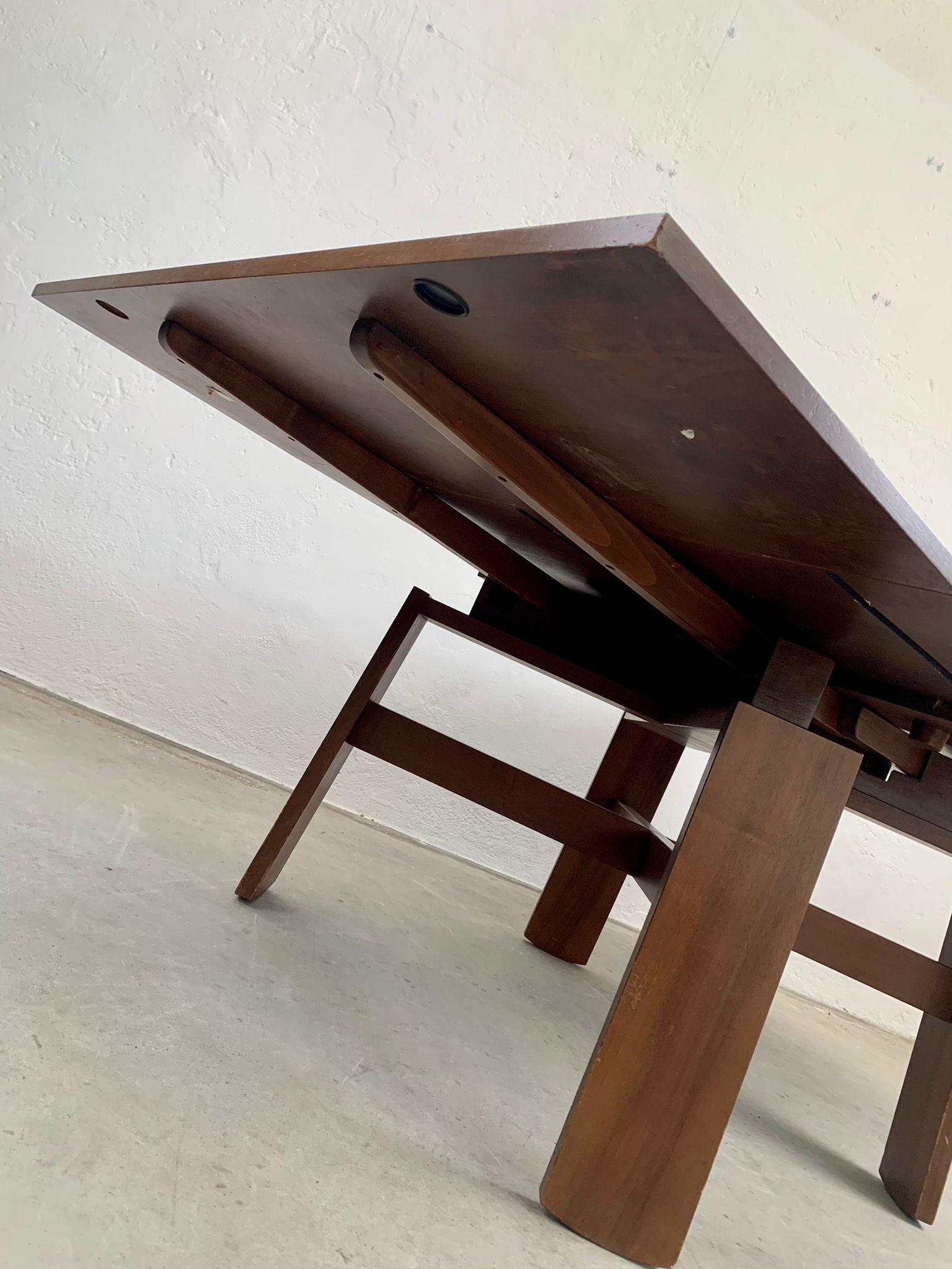 wooden dining table by Silvio Coppola for Bernini, Italy, 1964 For Sale 2