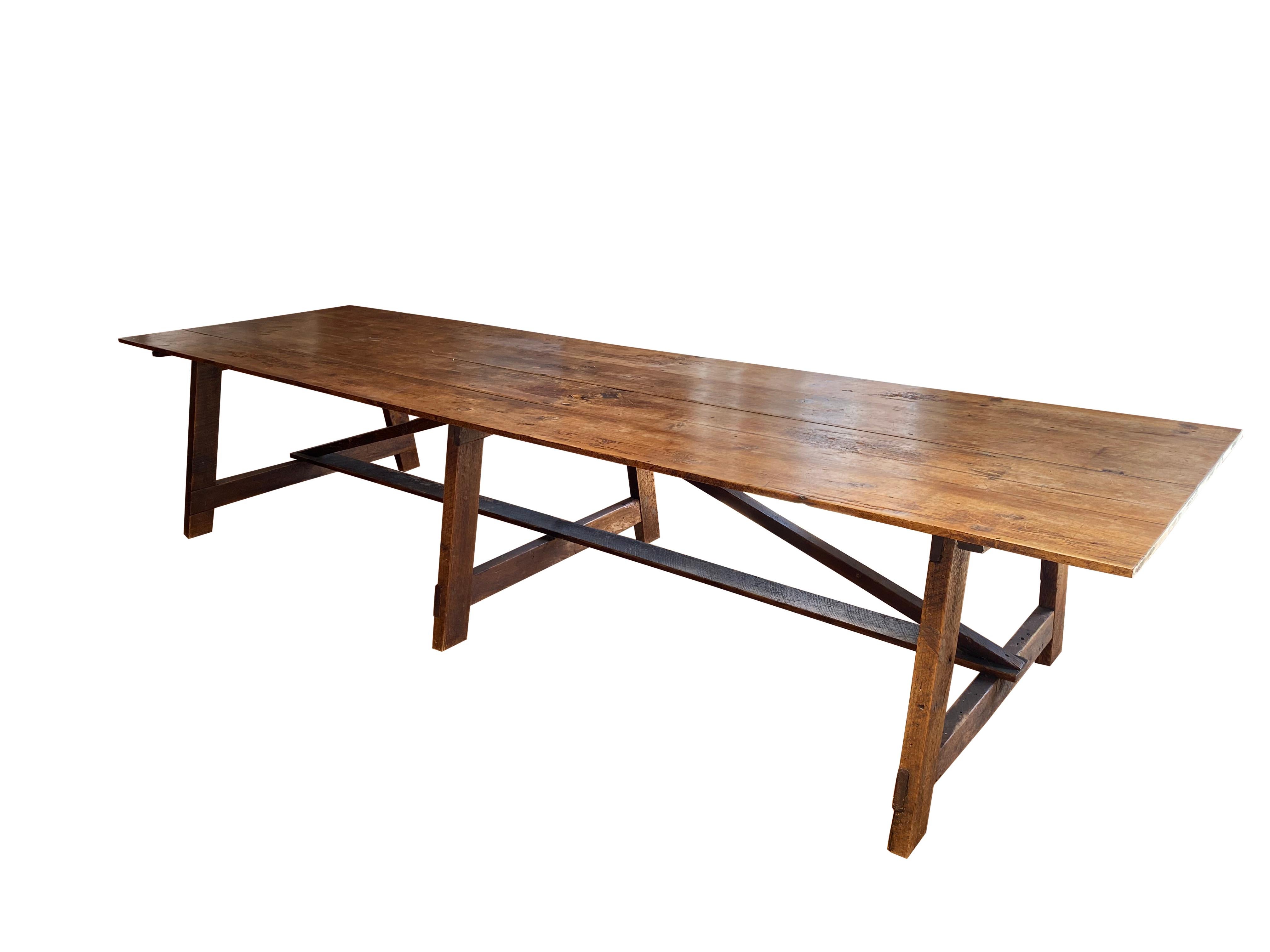 Antique reclaimed wood Dining Table For Sale 1