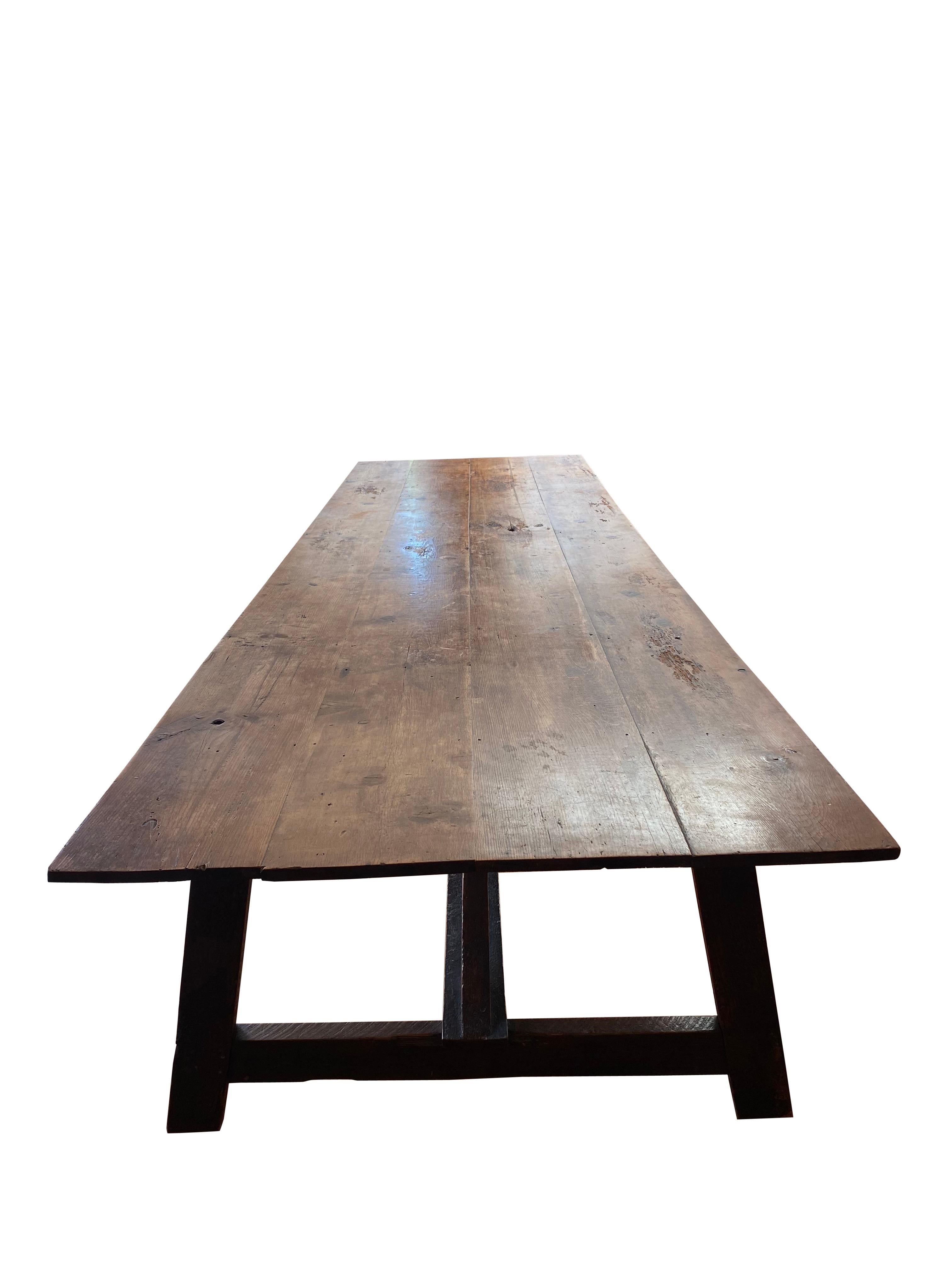 Reclaimed Wood Antique reclaimed wood Dining Table For Sale