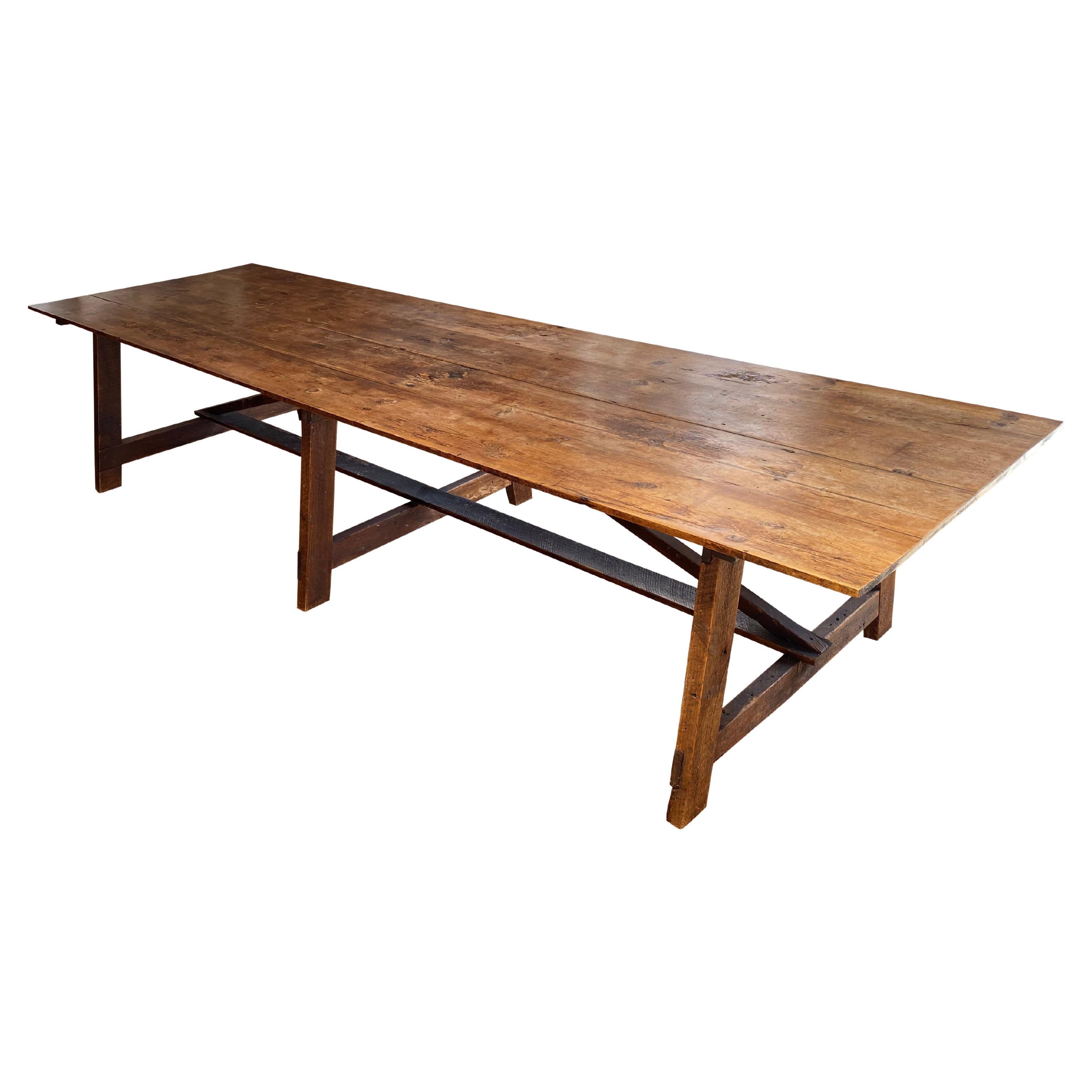 Antique reclaimed wood Dining Table For Sale