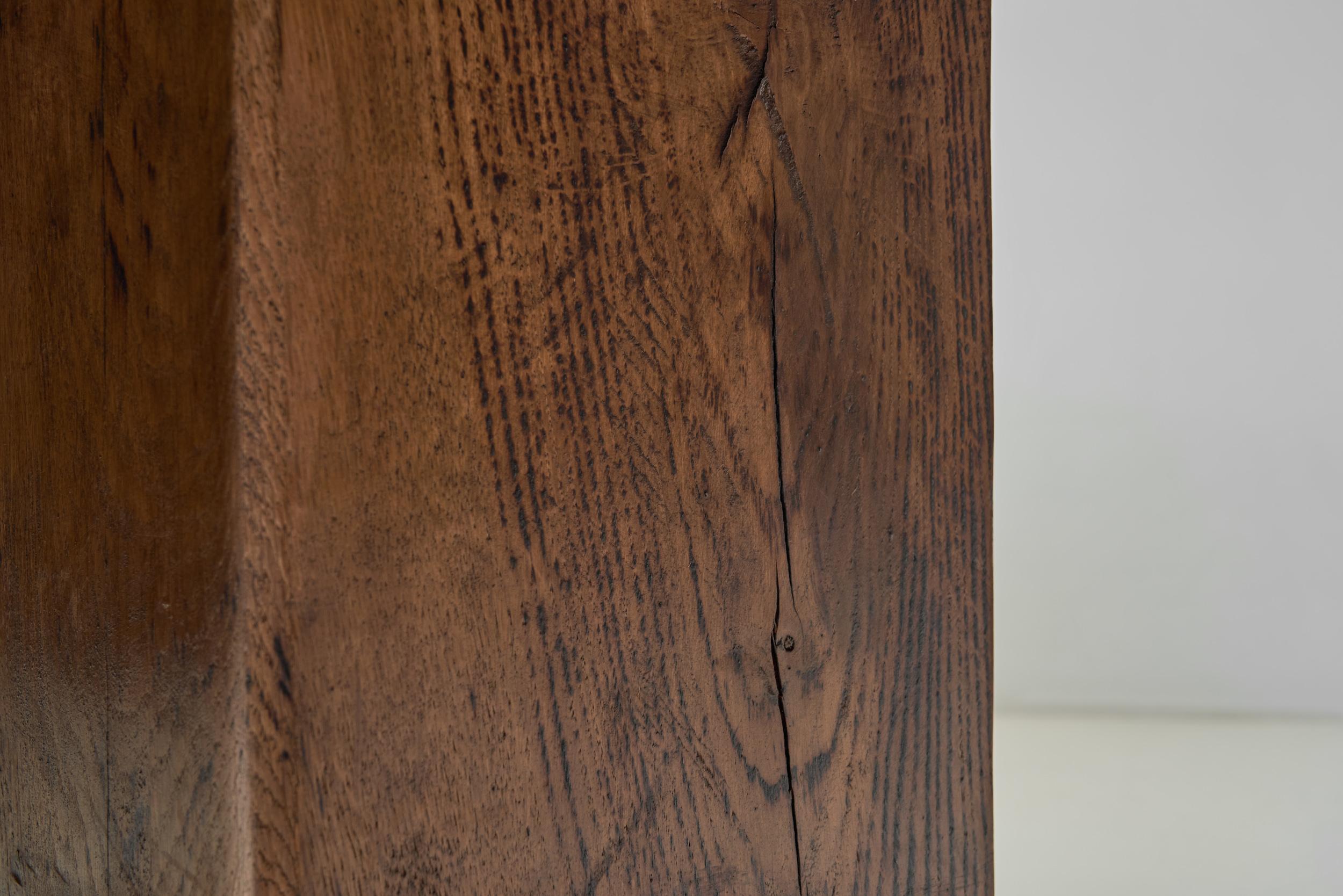Wooden Dining Table with Carved Leg, Europe Mid-20th Century For Sale 11