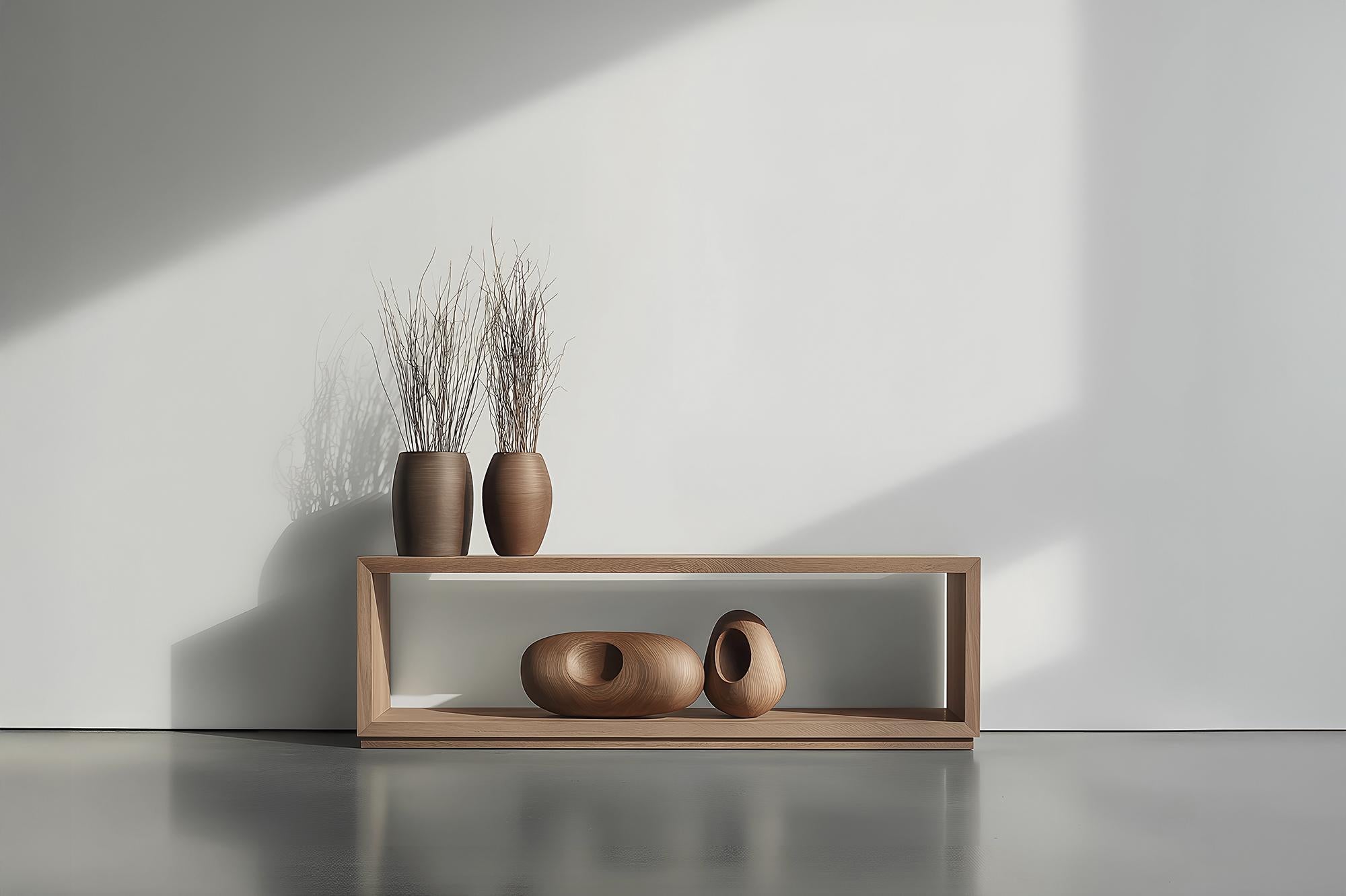 Holzdisplay Konsole Sereno No37, Minimalistische Geometrie von Joel Escalona (Moderne der Mitte des Jahrhunderts) im Angebot
