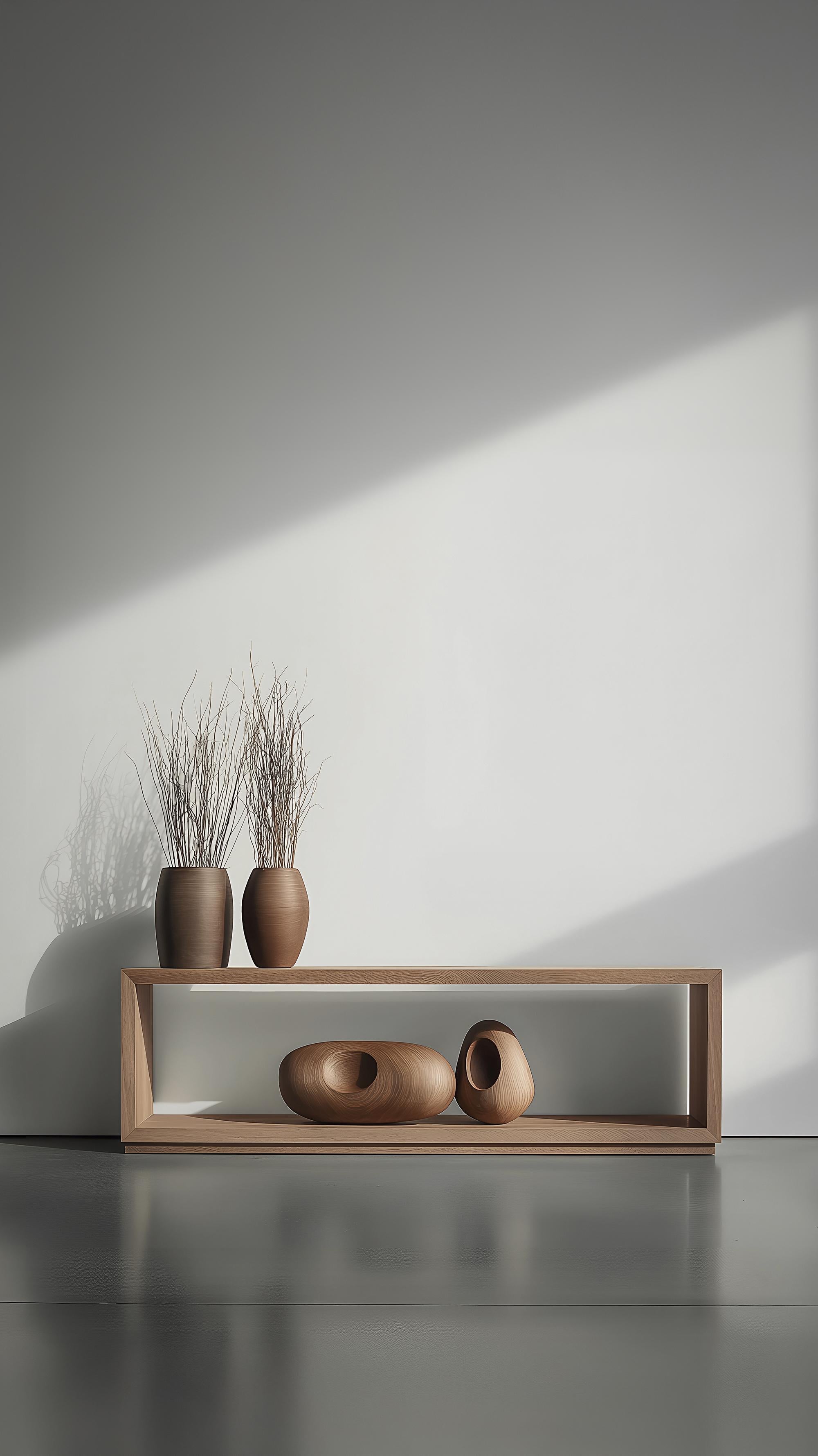 Holzdisplay Konsole Sereno No37, Minimalistische Geometrie von Joel Escalona (Mexikanisch) im Angebot