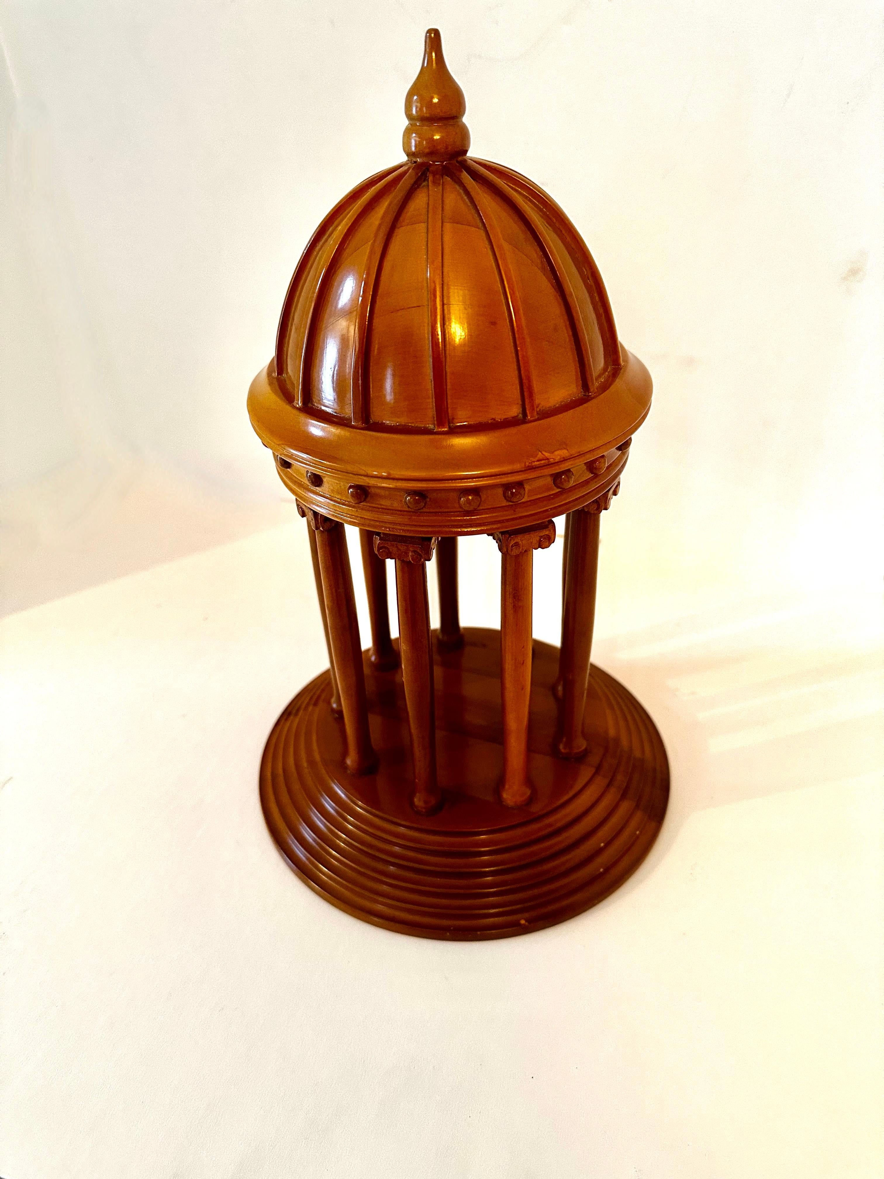 A wooden Domed architectural model or form. The piece is hand made with some carving. A nice element to add to a console table or in the den or study, and especially appealing to an architects office.

A very nice piece, could possibly house