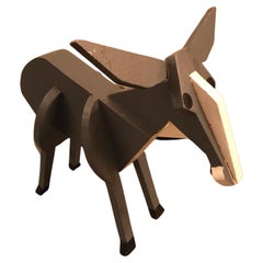 Used Wooden Donkey Sculpture