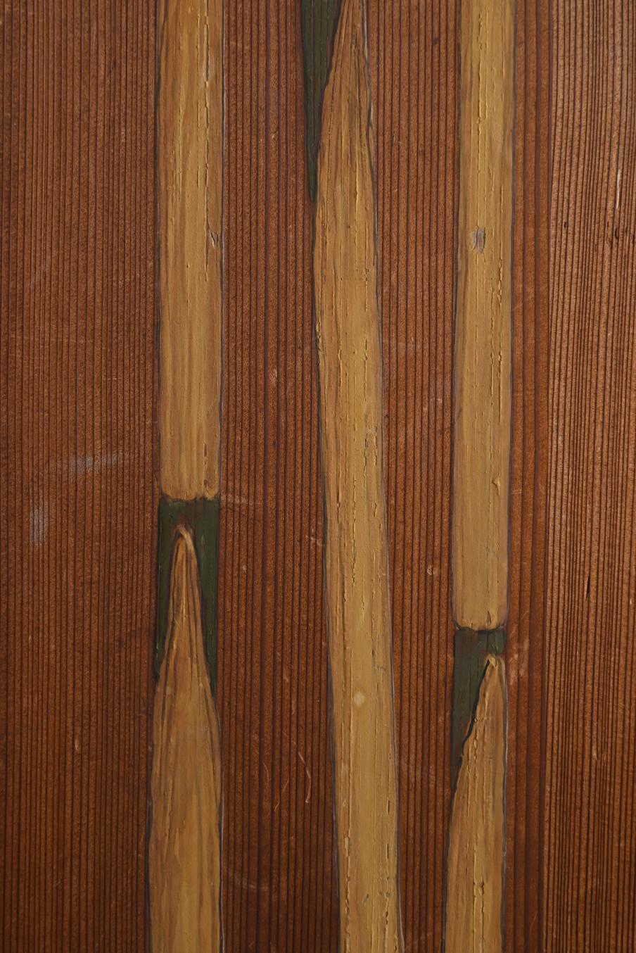 Puerta de madera con pintura antigua de bambú japonés/Pintura para colgar en la pared/Puerta de madera en venta 3
