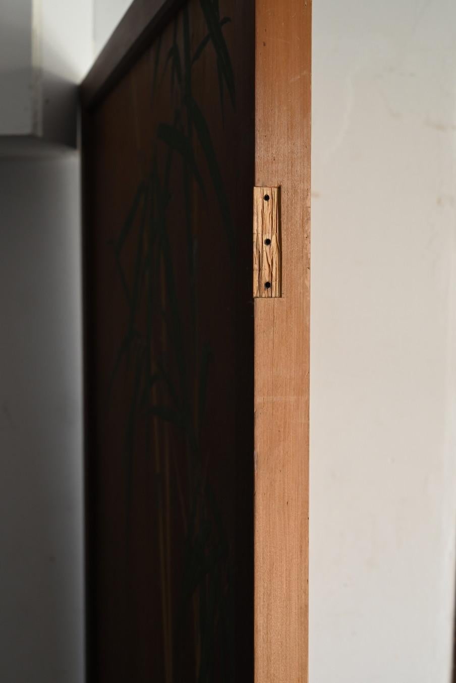 Puerta de madera con pintura antigua de bambú japonés/Pintura para colgar en la pared/Puerta de madera en venta 11