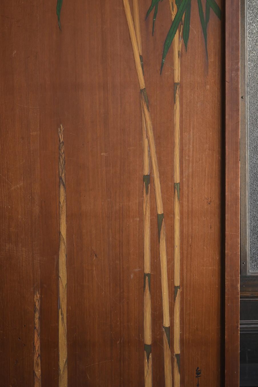 Puerta de madera con pintura antigua de bambú japonés/Pintura para colgar en la pared/Puerta de madera Japonés en venta