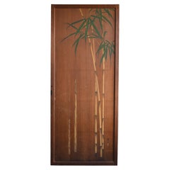Porte en bois avec ancienne peinture japonaise de bambou/peinture de suspension murale/porte en laine