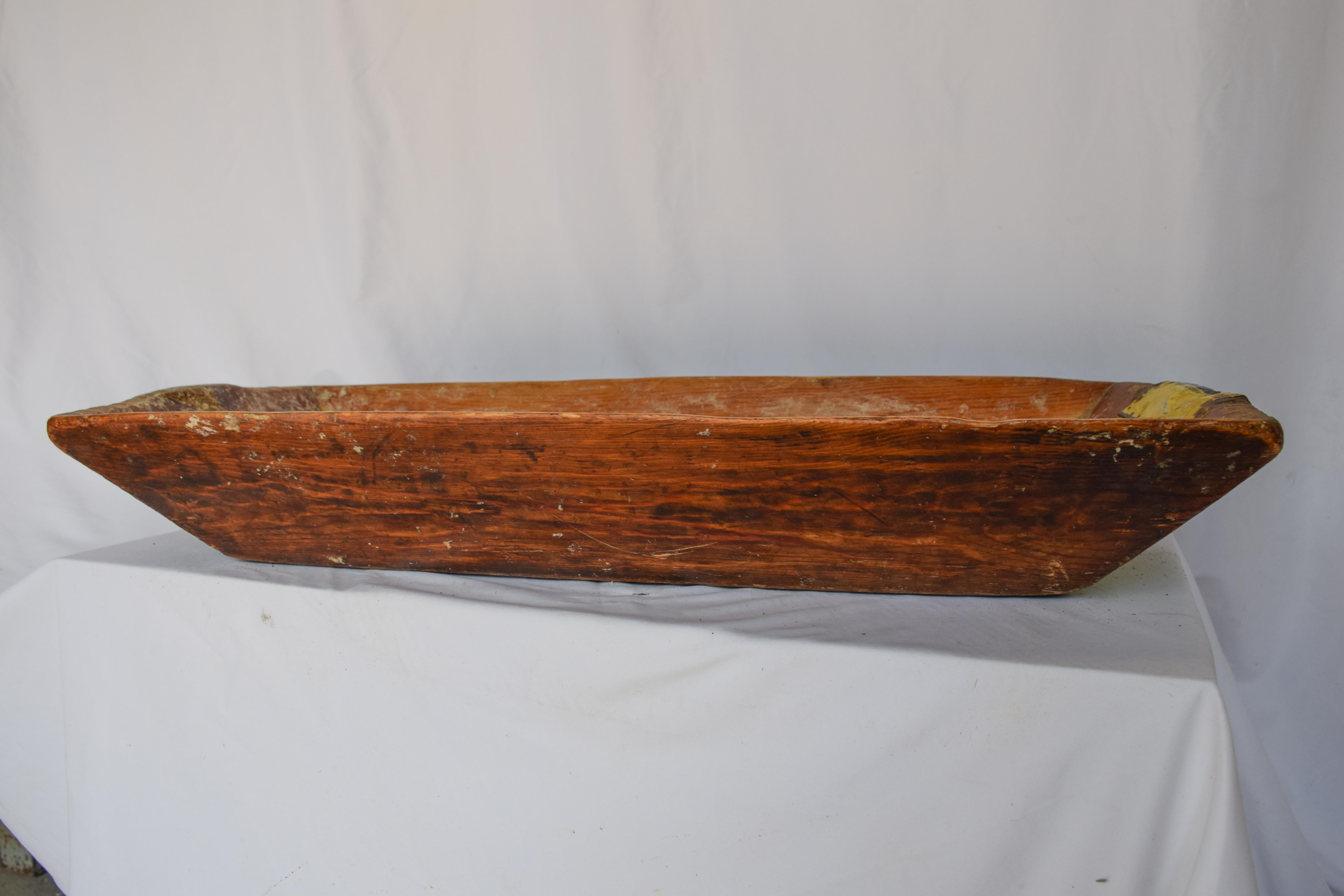 Wooden Dough Bowl Trough, 1900s For Sale 4