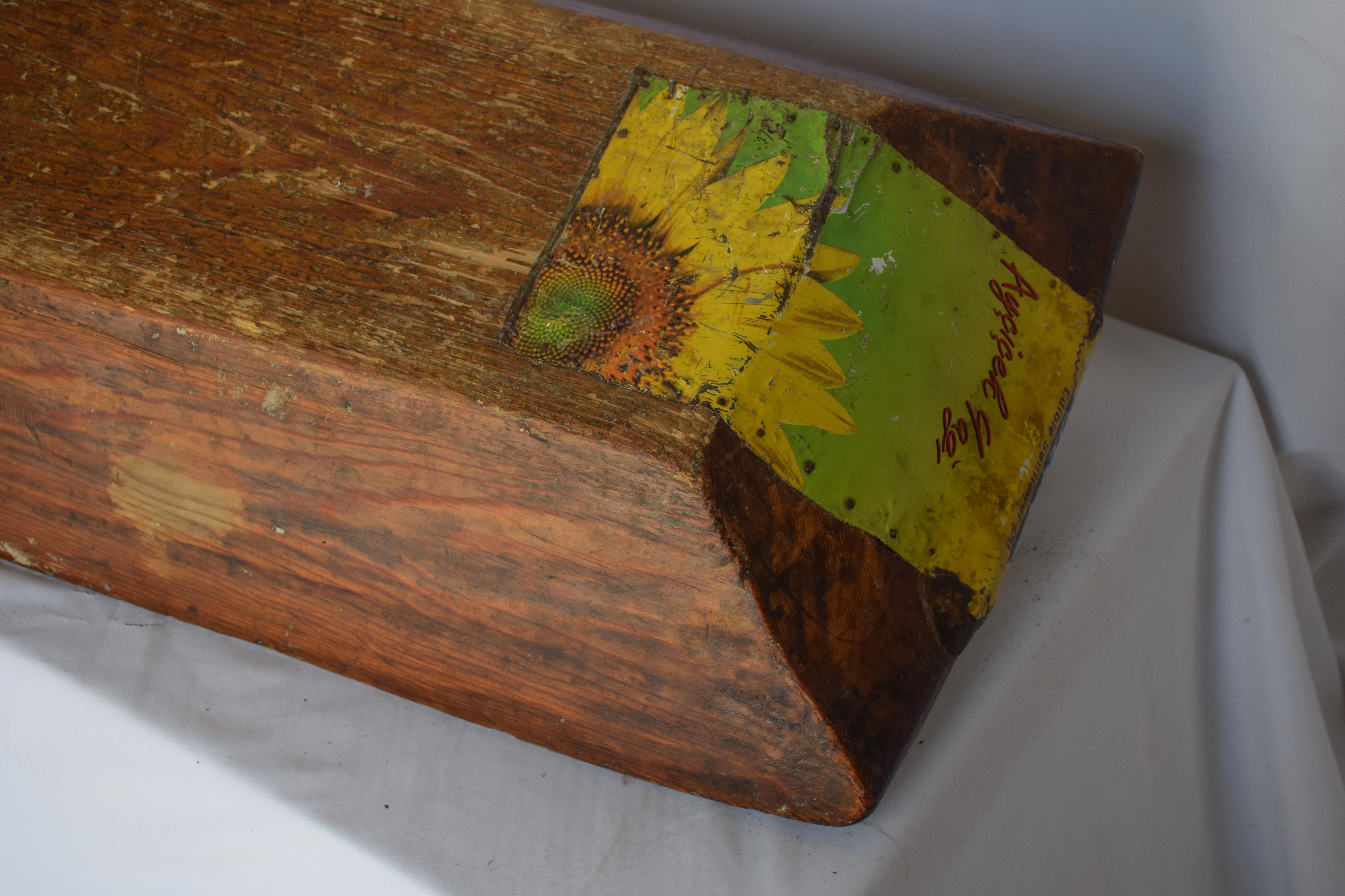 Metal Wooden Dough Bowl Trough, 1900s For Sale