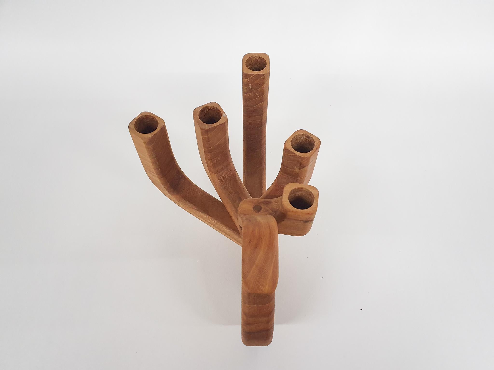 Wooden Dove Candelabra by Taitra, Uppsala, Sweden 3
