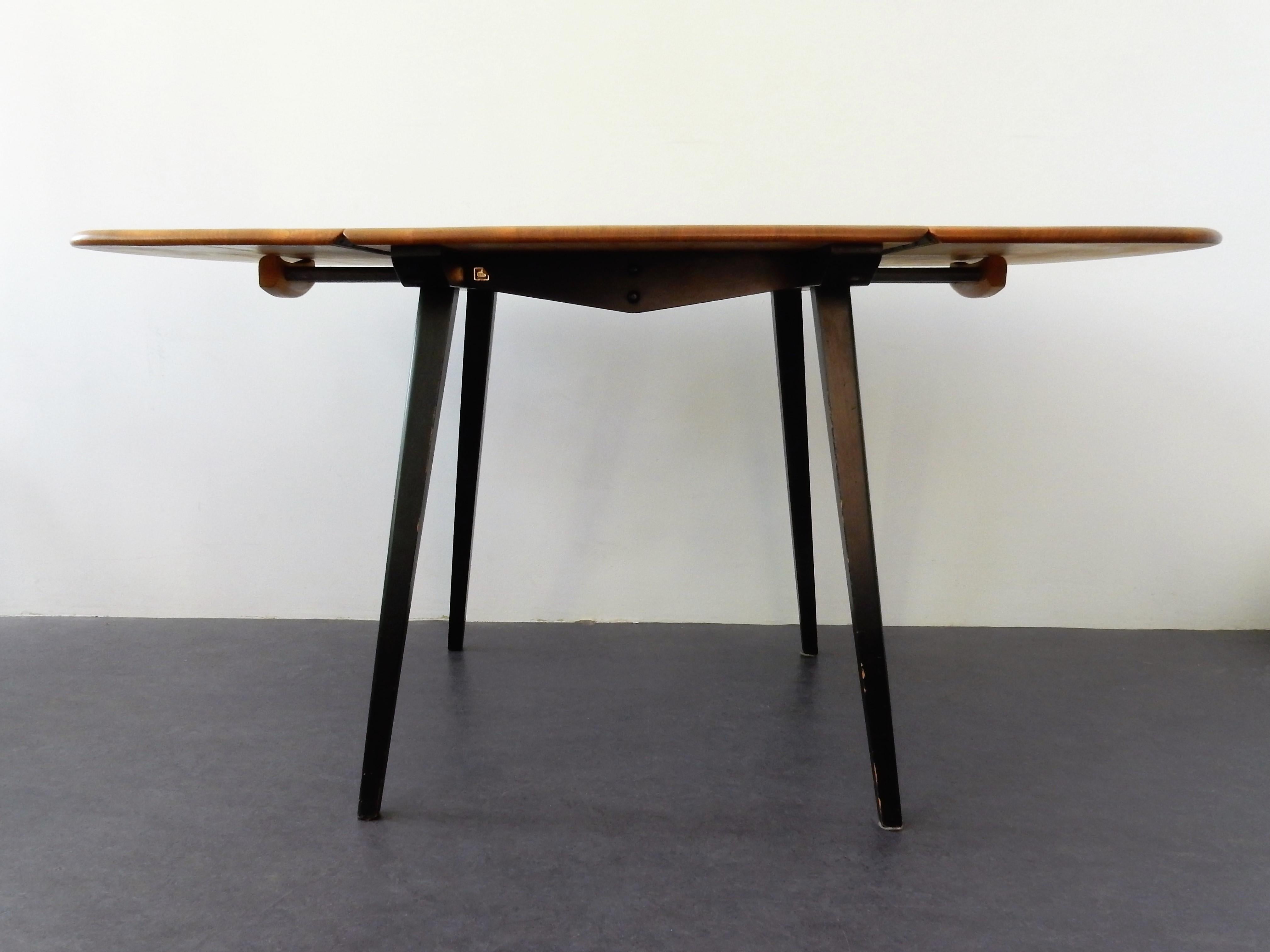 English Wooden Drop-Leaf Dining Table by Lucian R. Ercolani for Ercol, England, 1960s