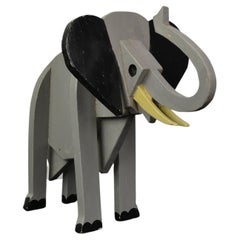 Wooden Elephant Sculpture, Carnival Art, Folk Art