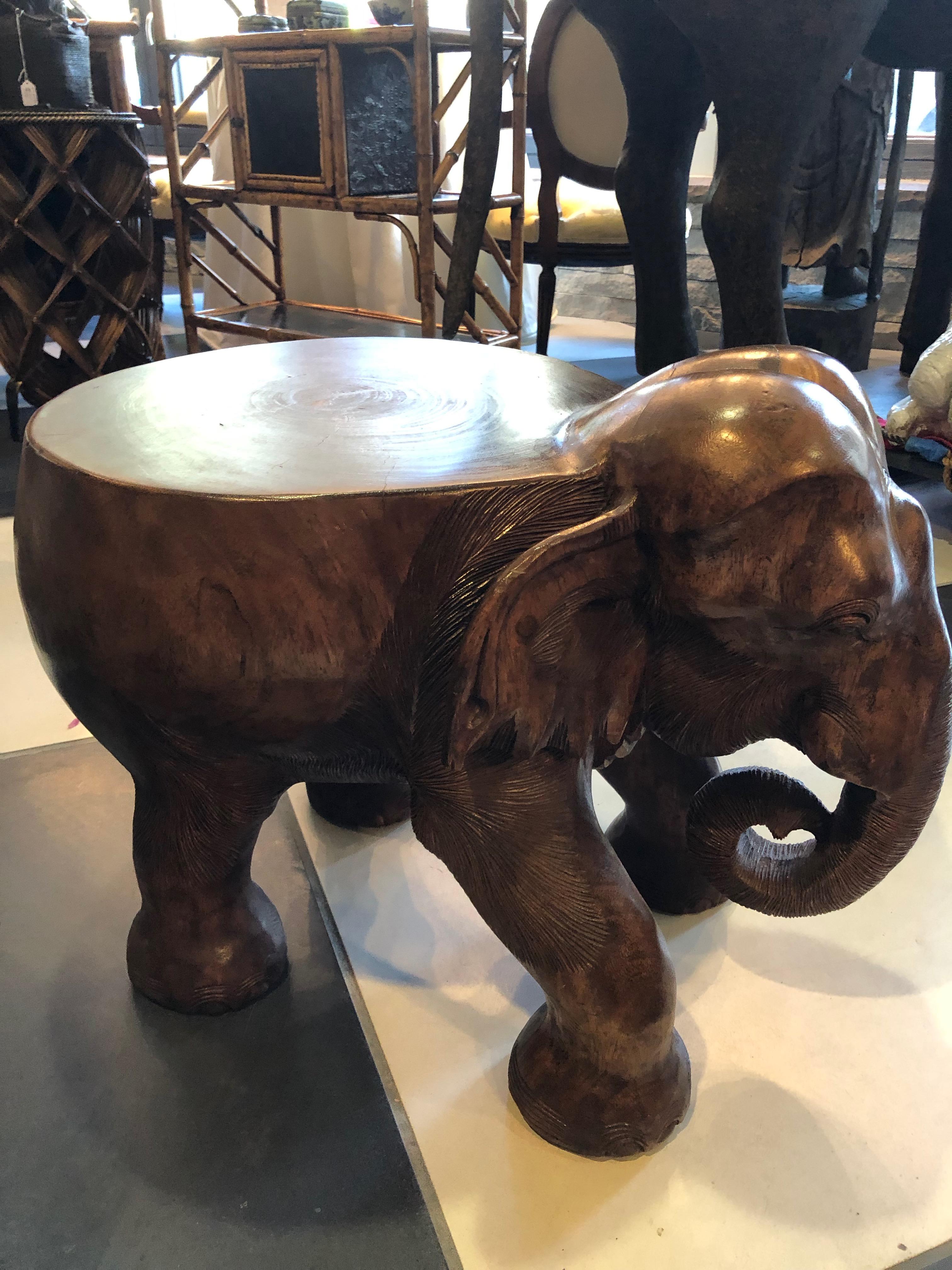 wood elephant table