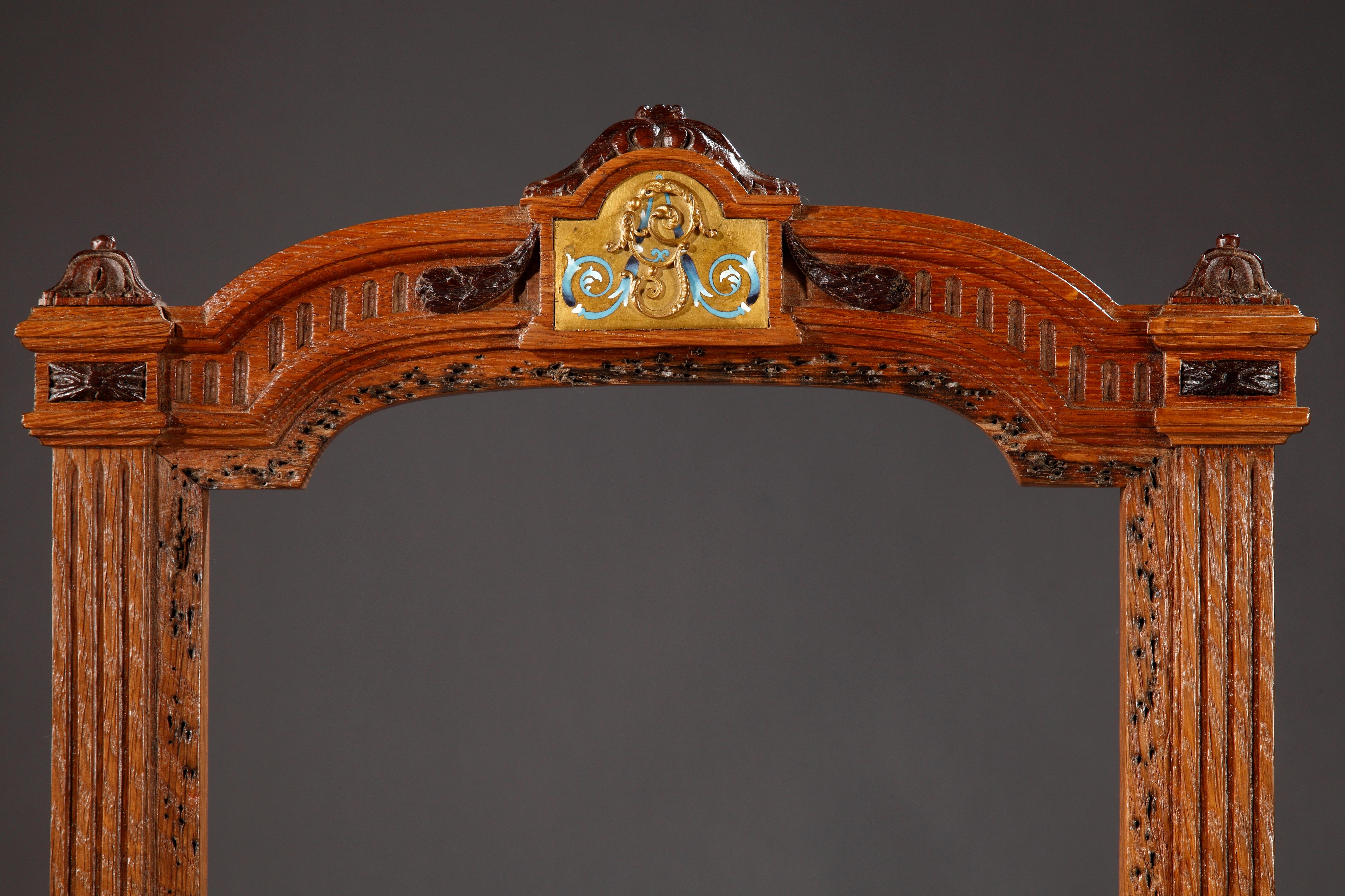 Wooden & Enameled Display Sideboard Attributed to H.A Fourdinois, France, c1867 For Sale 2