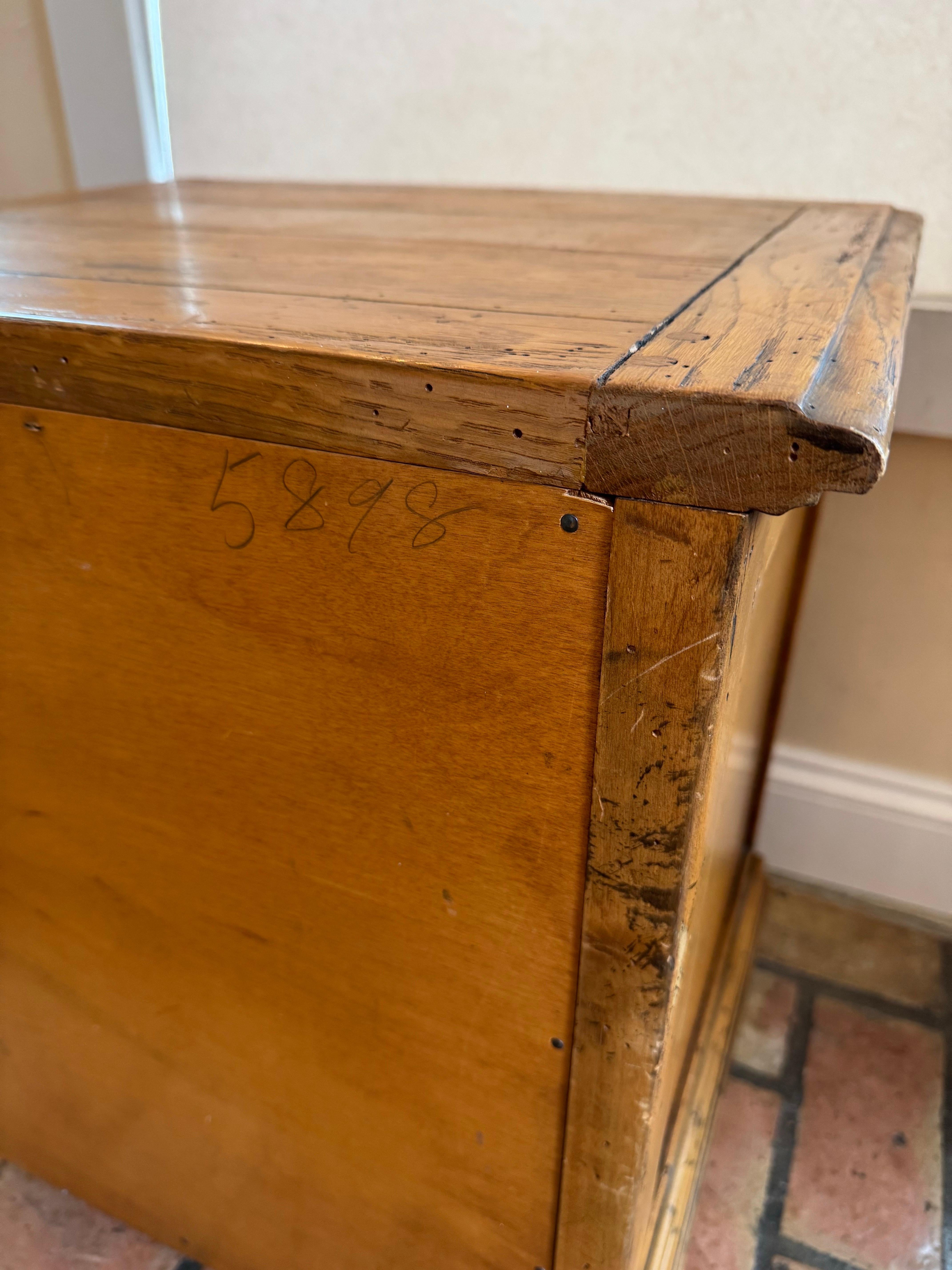 Wooden Farmhouse Three drawer Chest For Sale 15