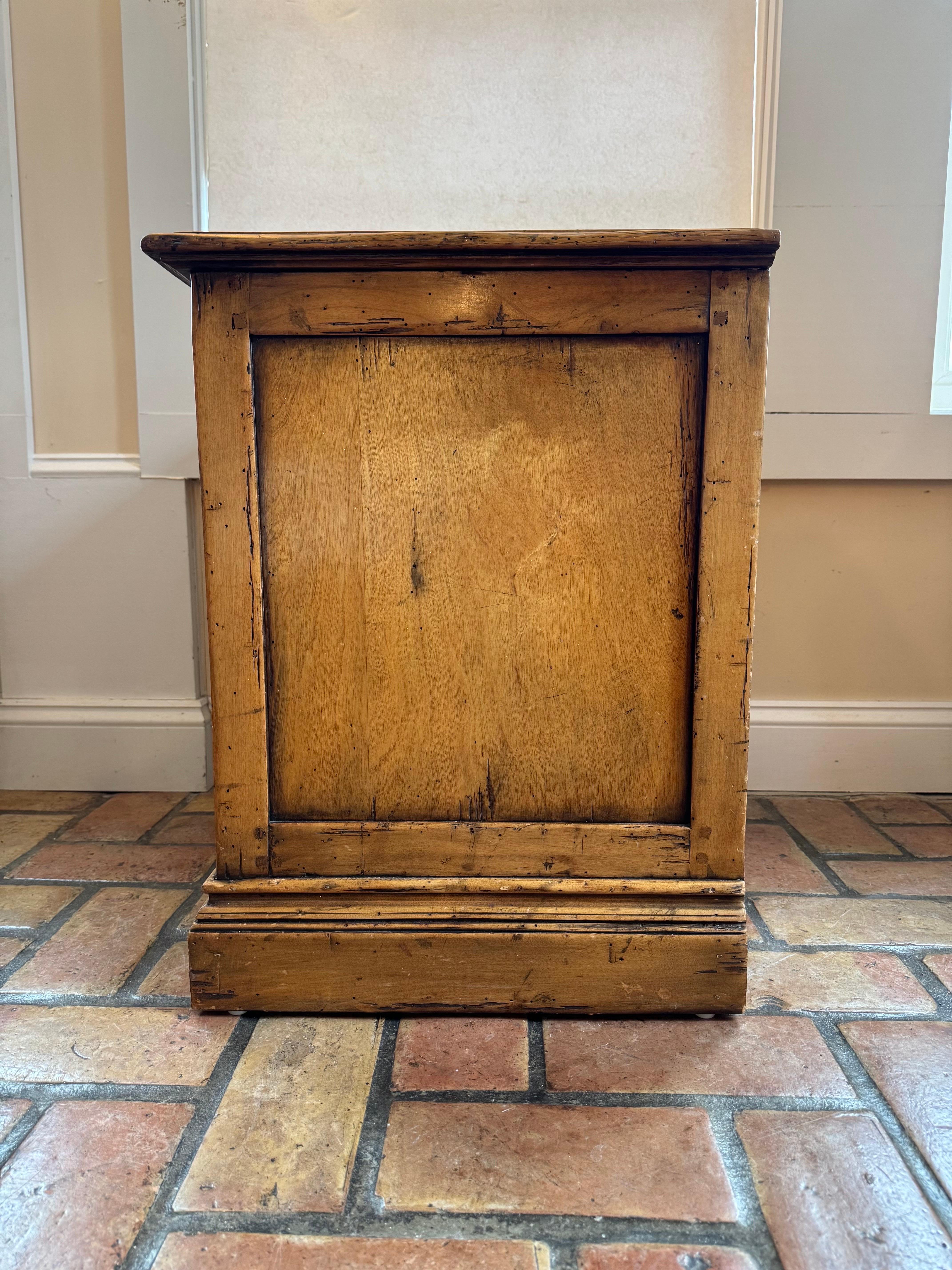 Wooden Farmhouse Three drawer Chest For Sale 4