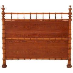 Vintage Wooden Faux Bamboo Headboard