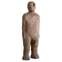 Vintage Large hand-carved figurative sculpture, birchwood circa 1980