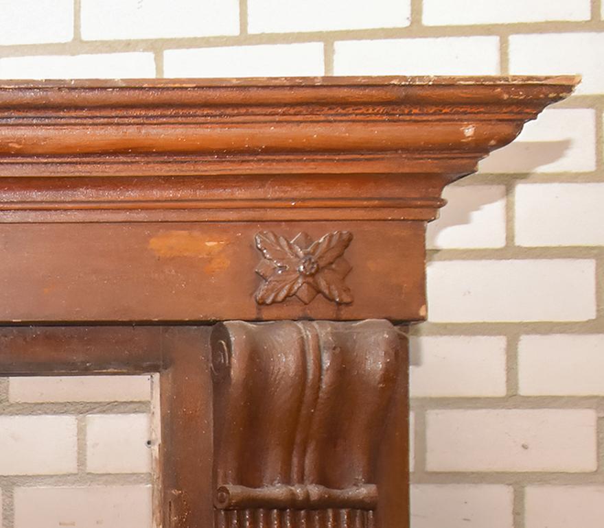 Wooden fireplace 19th Century In Fair Condition For Sale In Udenhout, NL