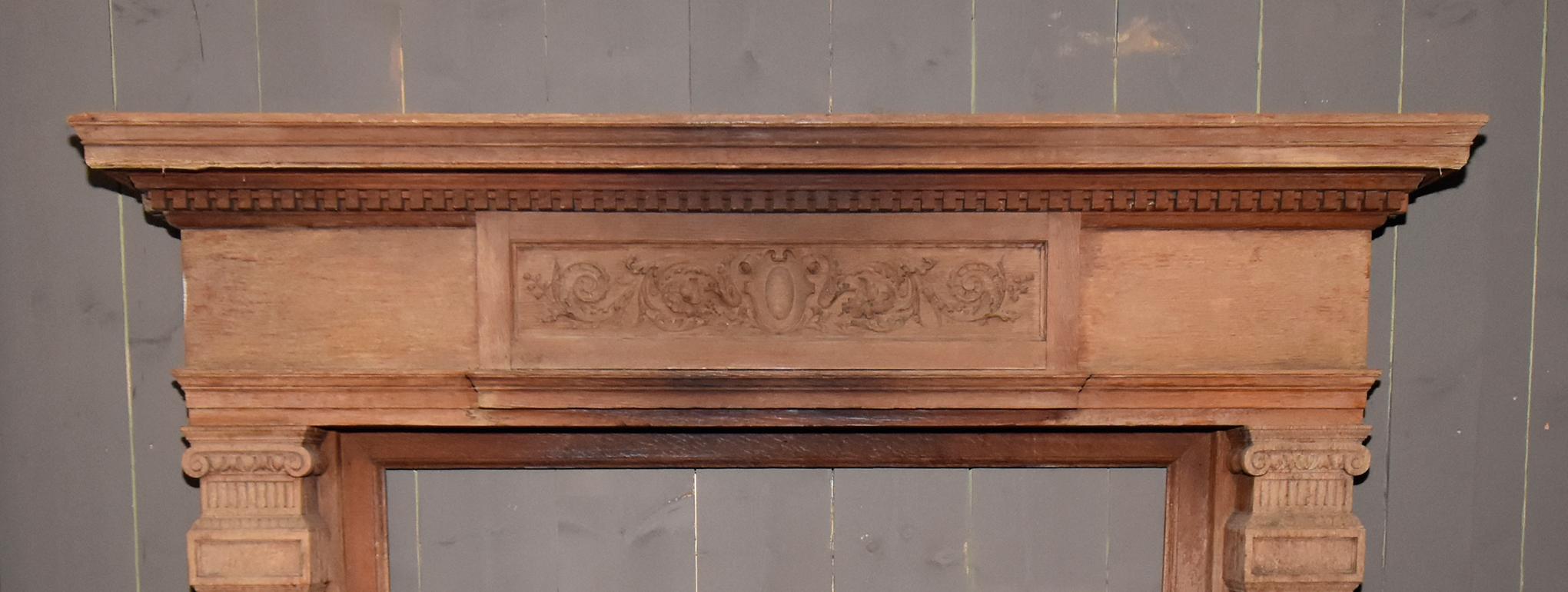 Wooden Fireplace Mantel, 19th Century In Fair Condition In Udenhout, NL