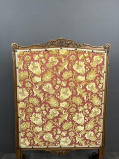 Wooden Fireplace Screen With 19th Century Tapestry